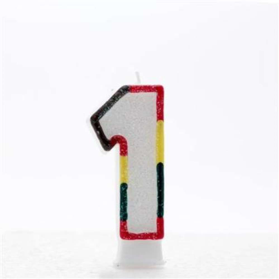 APAC 6 Pack Party Candle Number 1 Rainbow