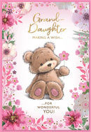 Simon Elvin C50 birthday greeting cards set for granddaughter, featuring colorful designs in a 6-pack.