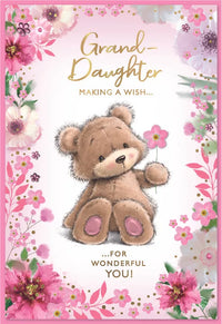 Simon Elvin C50 birthday greeting cards set for granddaughter, featuring colorful designs in a 6-pack.