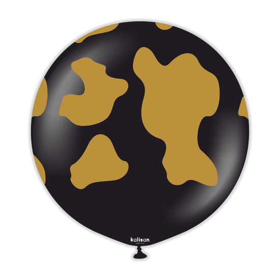 Kalisan Safari Cow Black/Gold 24" Latex