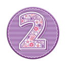 Six small Tiger Feet birthday badges featuring age 2, perfect for birthday celebrations and decorations.