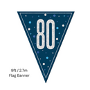 Unique Flag Banner Blue Glitz Age 80 9ft