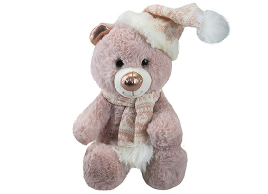 Plush Sitting Bear Rose Gold 20cm