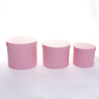 Hat Box Lt Pink 3pc L-6x7.5"/M-5.5x7"/S-4.5x5.5