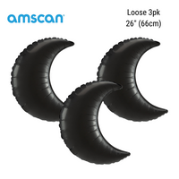 Anagram Satin Onyx Black Crescent 26" Foil 3pk