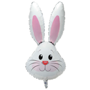 Oaktree Rabbit Head White 35" Foil Balloon