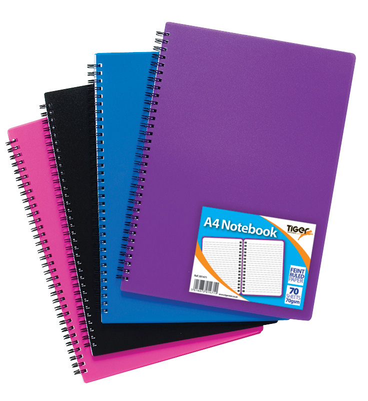 Tiger Stationery 5 Pack Notebook Twin Wire A4