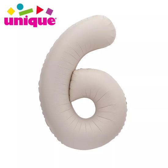 Unique Foil Balloon Matte Nude 34" Number 6