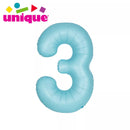 Unique Foil Balloon Matte Blue 34" Number 3