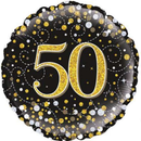 Oaktree Sparkling Fizz Age 50 Black 18" Foil