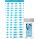 Light Blue Foil Stars Door Curtain 1m x 2m