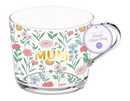 Gem Imports Glass Mug Mum Floral 350ml