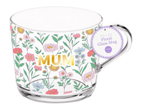 Gem Imports Glass Mug Mum Floral 350ml