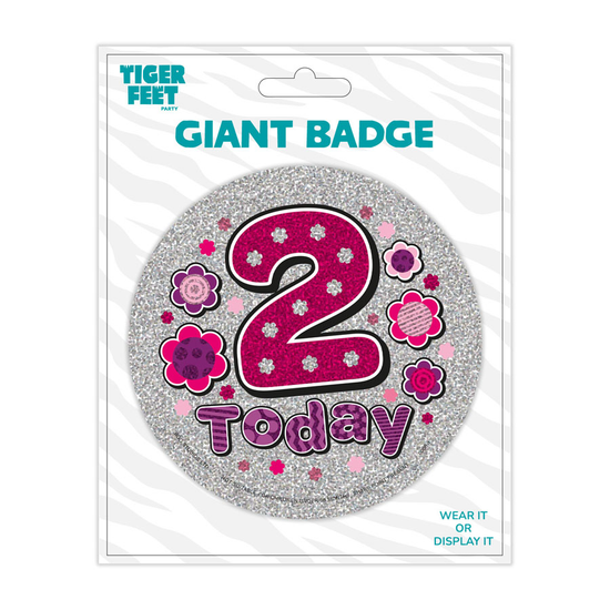 6pk Big Badges Birthday Age 2