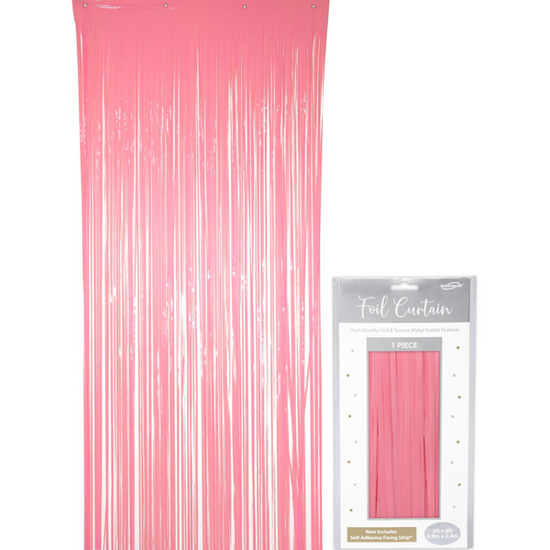Light Pastel Pink Foil Door Curtain 1m x 2m