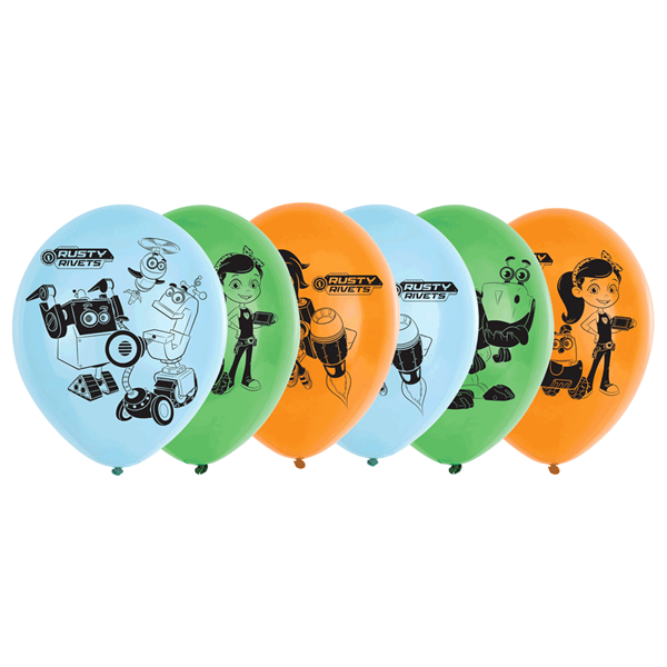 Rusty Rivets Latex Party Balloons 6pk