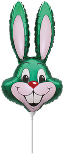 Green Rabbit 14" Minishape Foil Balloon Loose