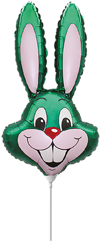Green Rabbit 14" Minishape Foil Balloon Loose