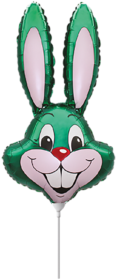 Green Rabbit 14" Minishape Foil Balloon Loose