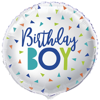 Unique Foil Balloon Birthday Boy Confetti 18"