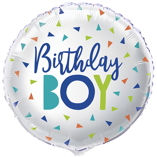 Unique Foil Balloon Birthday Boy Confetti 18"