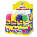 12 Neon Finger Paints 200ml