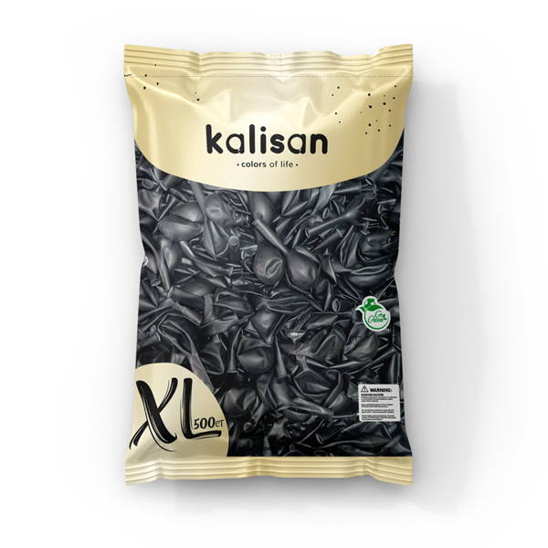 Kalisan Standard 12" Black Latex Balloons 500pk