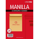 25pk Envelopes C5 162x229mm Manilla Gummed