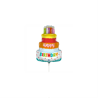 Happy Birthday Cake 14" Mini Foil Balloon