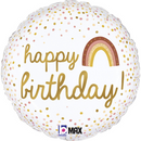 Boho Happy Birthday 18" Round Foil Balloon