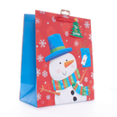 Gift Bag Snowman Red Giant Portrait 12pk