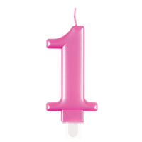 Unique Party Candle Number 1 Metallic Pink