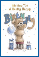 Set of six Simon Elvin C50 birthday cards featuring colorful designs on high-quality paper.