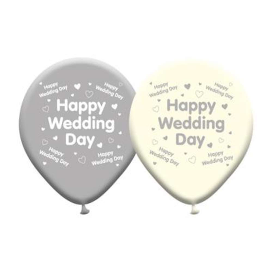 8pk Latex Balloons Wedding Day