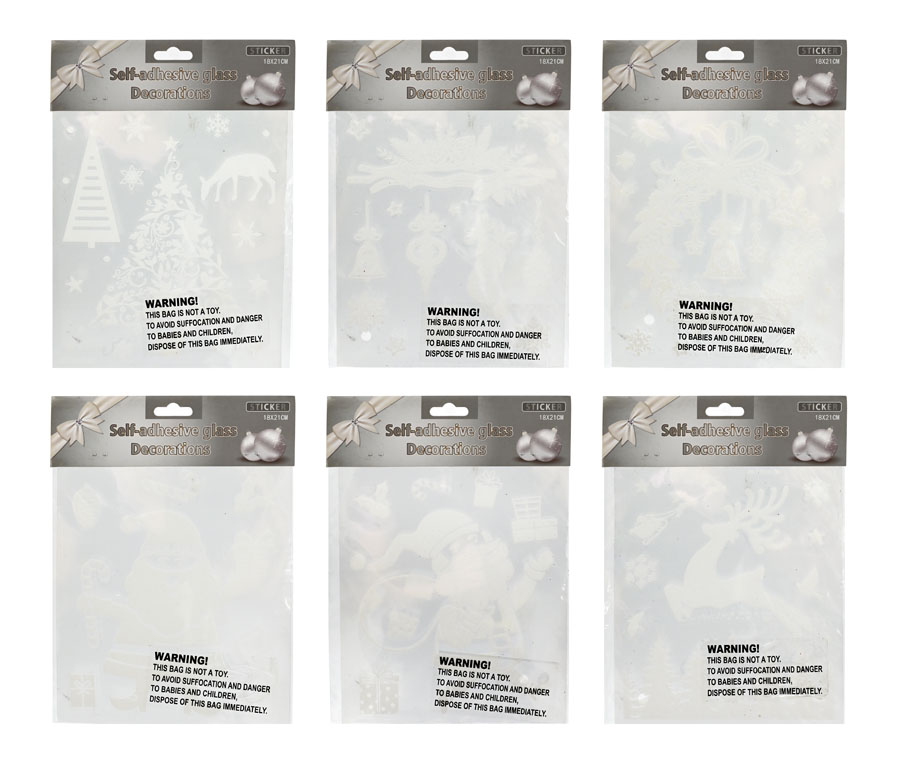 Window Clings White 18x21cm 48pk