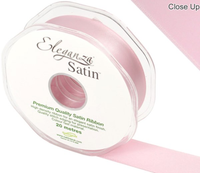 Eleganza Satin Ribbon Light Pink 25mm x 20m