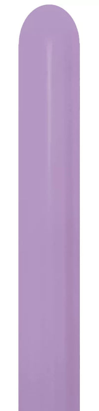 Sempertex latex modelling nozzles in lilac, 50-pack, suitable for detailed balloon shaping and decorating.