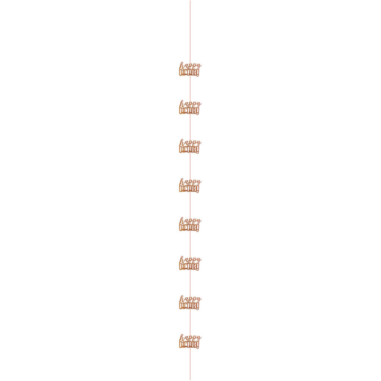 5ft Hanging D cor Happy Birthday Glitz Rose Gold