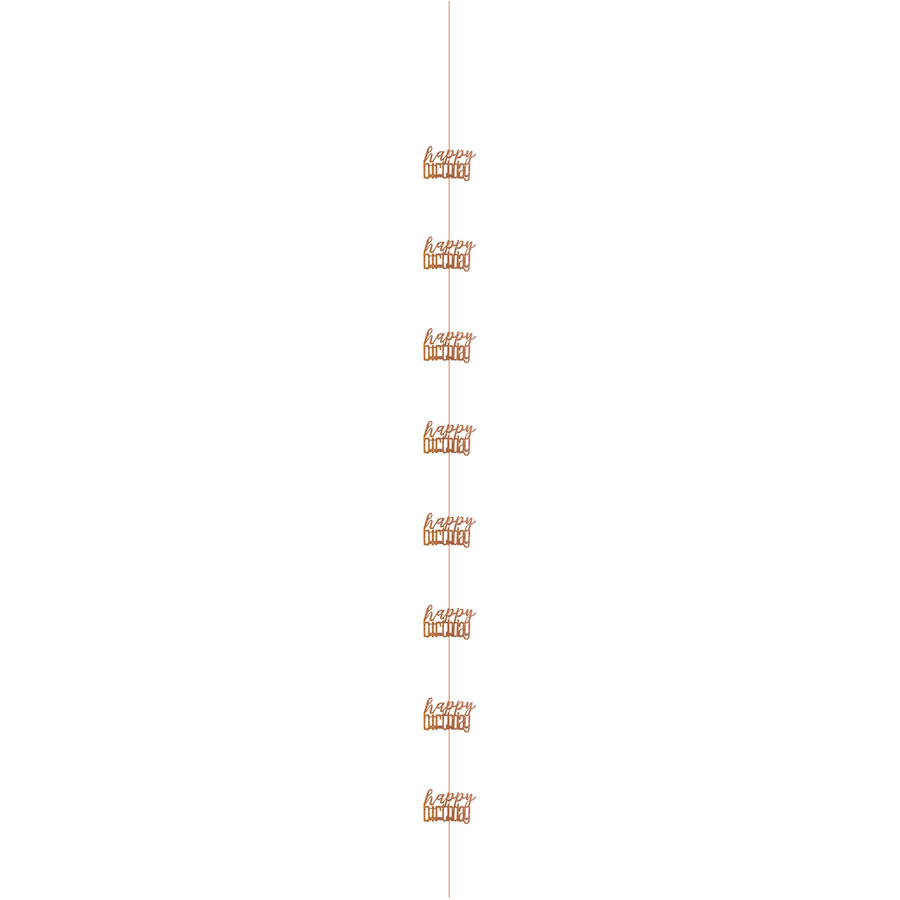 5ft Hanging D cor Happy Birthday Glitz Rose Gold