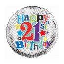 Simon Elvin Foil Balloon Happy Birthday Age 21 18
