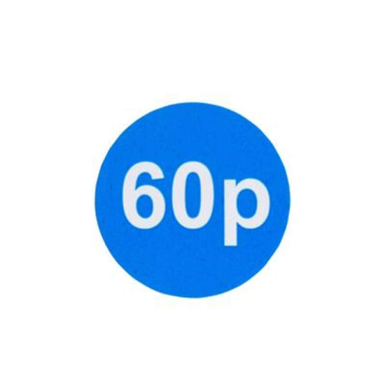 1000 Blue Price Labels 25mm Round 60p