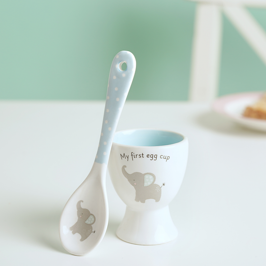 Widdop Hello Baby Egg Cup & Spoon Blue