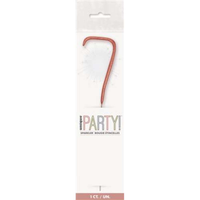 Unique Party Candle Sparkler Number 7 Rose Gold 7