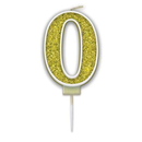 Oaktree Party Candle Number 0 Gold 7.5cm