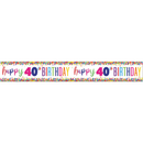 Unique Banner Bright Confetti Age 40 9ft