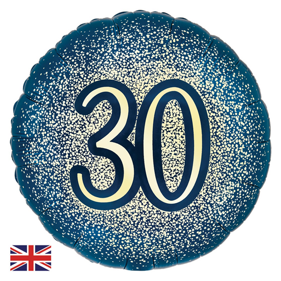 Oaktree Age 30 Navy & Gold 18" Foil Balloon