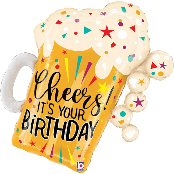 Grabo Cheers Confetti Beer 27" Foil Balloon