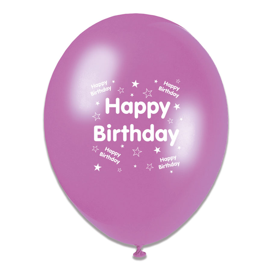 Tiger Feet Happy Birthday Mix Latex Balloons 6x8pk