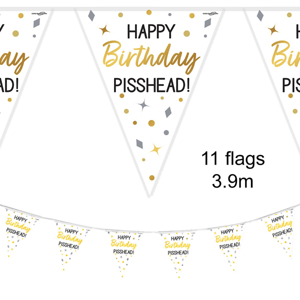 Happy Birthday Pisshead Bunting 3.9m
