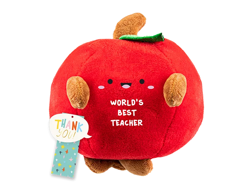Gem Imports Plush Apple Best Teacher 19.5x15.5cm